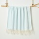image 4 of Aisling Marl Faux Mohair Throw - Super Soft, Stylish Tasselled Blanket Blue | Duckegg