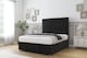 image 3 of Sloomy Kansas Black Plush Divan Bed Base No Drawers With 26 Inch Strutted Headboard | Black | Black | Small Double | 1