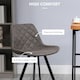 image 4 of HOMCOM Set Of 2 Bar Stools Vintage Microfiber Cloth Tub Seats Padded Steel Grey