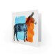 image 2 of Two Tone Orange Mule Art Blank Just to Say Card