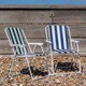 image 5 of Harbour Housewares Folding Metal Beach Chairs - Blue/Green Stripe - Pack of 2 | Multi | Multi