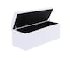 image 5 of 120cm Large Plain Safar Storage Ottoman Box, White Plush Velvet Upholstered Deep Storage Ottoman End of Bed Bench