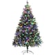 image 1 of HOMCOM 6 Ft Artificial LED Christmas Tree with Metal Base, Hinged Branches