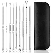 Blackhead Remover Tool Set with Storage Case, Stainless Steel Tools - 9pcs