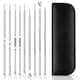 image 1 of Blackhead Remover Tool Set with Storage Case, Stainless Steel Tools - 9pcs