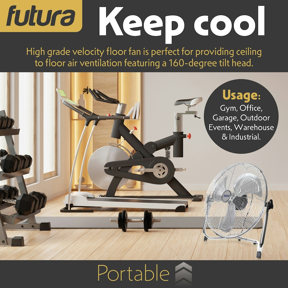 image 1 of Futura 20 inch Electric High Velocity Floor Fan