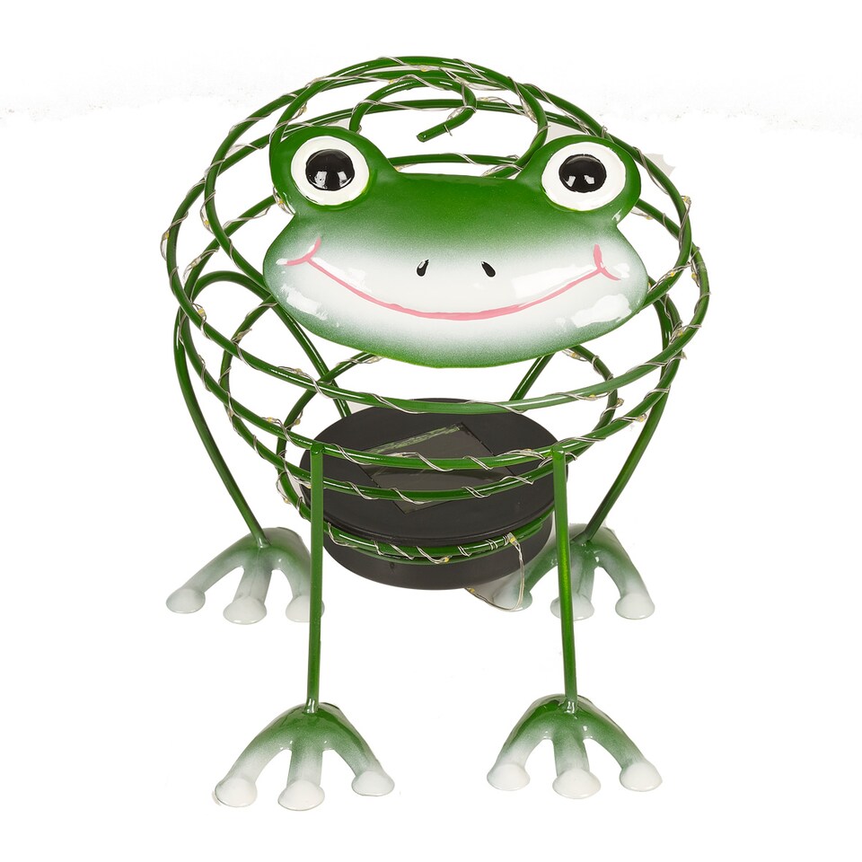 image 1 of GardenKraft 14990 Solar Powered Light Up Frog Garden Feature