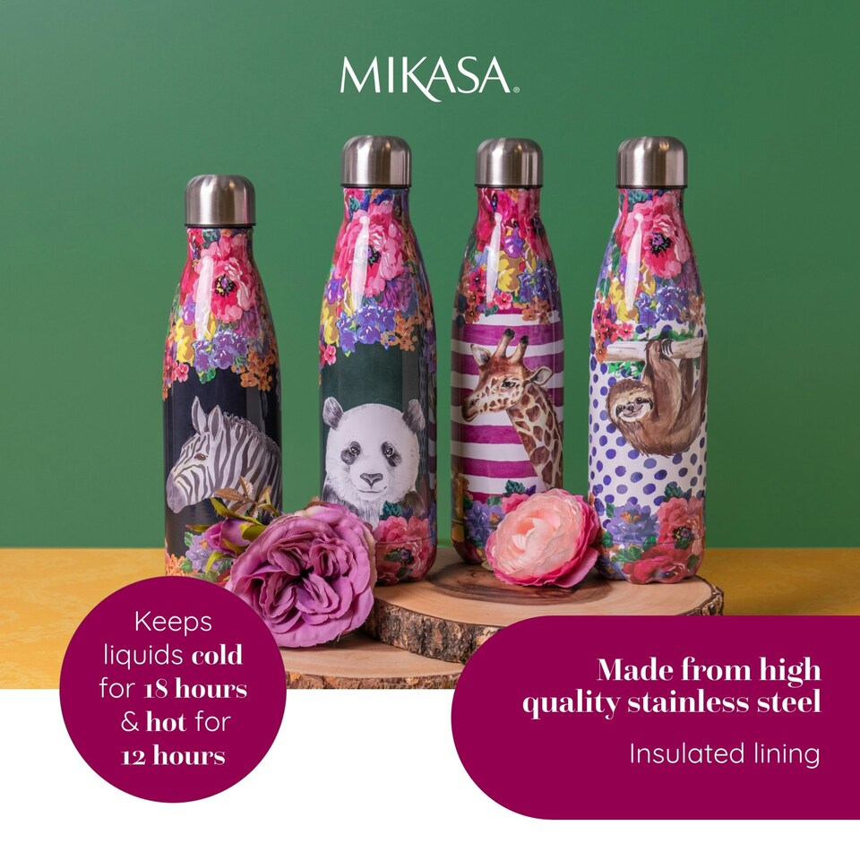 image 1 of Mikasa Water Bottle Sloth Stainless Steel 500ml Multi | One Size