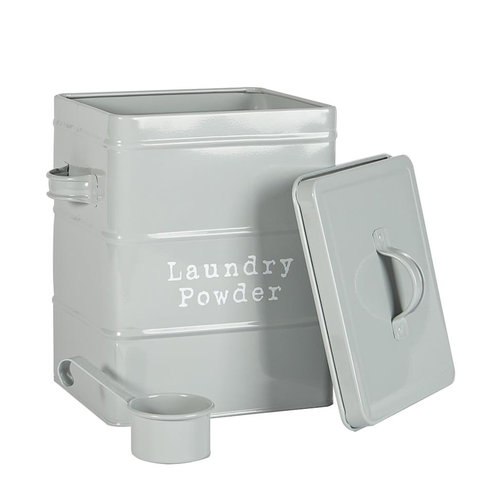 image 1 of Harbour Housewares Vintage Metal Laundry Powder Canister - Grey | Grey | Grey | 1