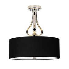 Falmouth 3 Light Semi Flush Bathroom Ceiling Light Polished Chrome IP44, G9