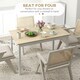 image 3 of HOMCOM Dining Table Farmhouse Kitchen Table w/ Wood Frame for Dining Room
