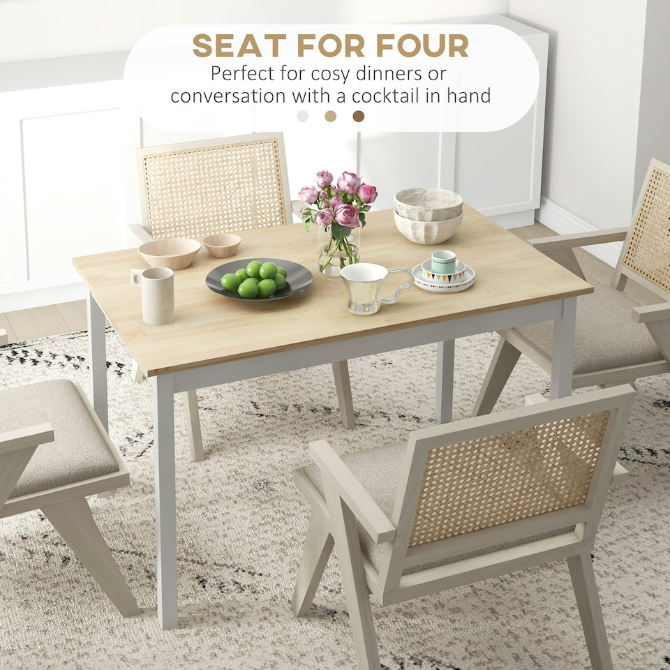 image 1 of HOMCOM Dining Table Farmhouse Kitchen Table w/ Wood Frame for Dining Room