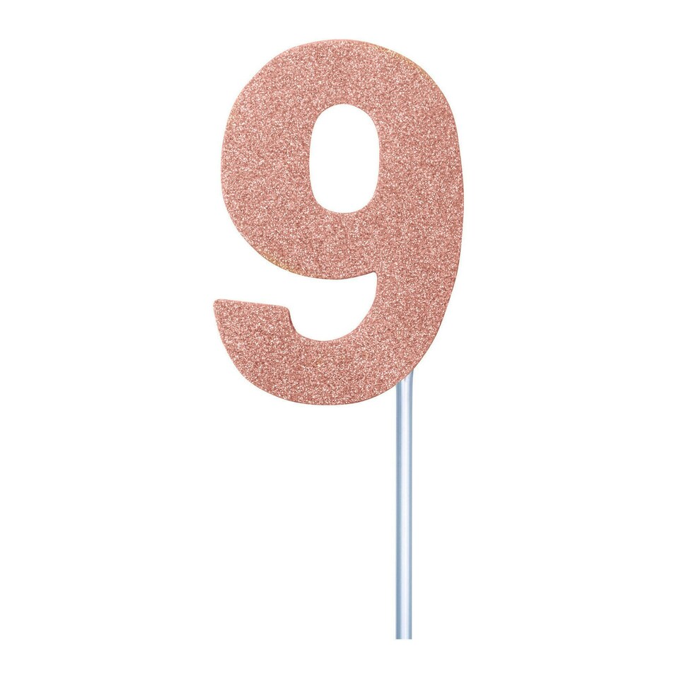 image 1 of Bristol Novelty Diamond Number Cake Topper - Rose Gold - 8 Pink