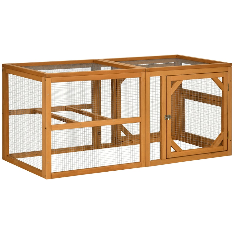 image 1 of PawHut Wooden Chicken Coop w/ Perches, Doors, for 2-4 Chickens