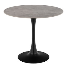 Malta Ceramic Round Dining Table Grey and Black 90x75 cm