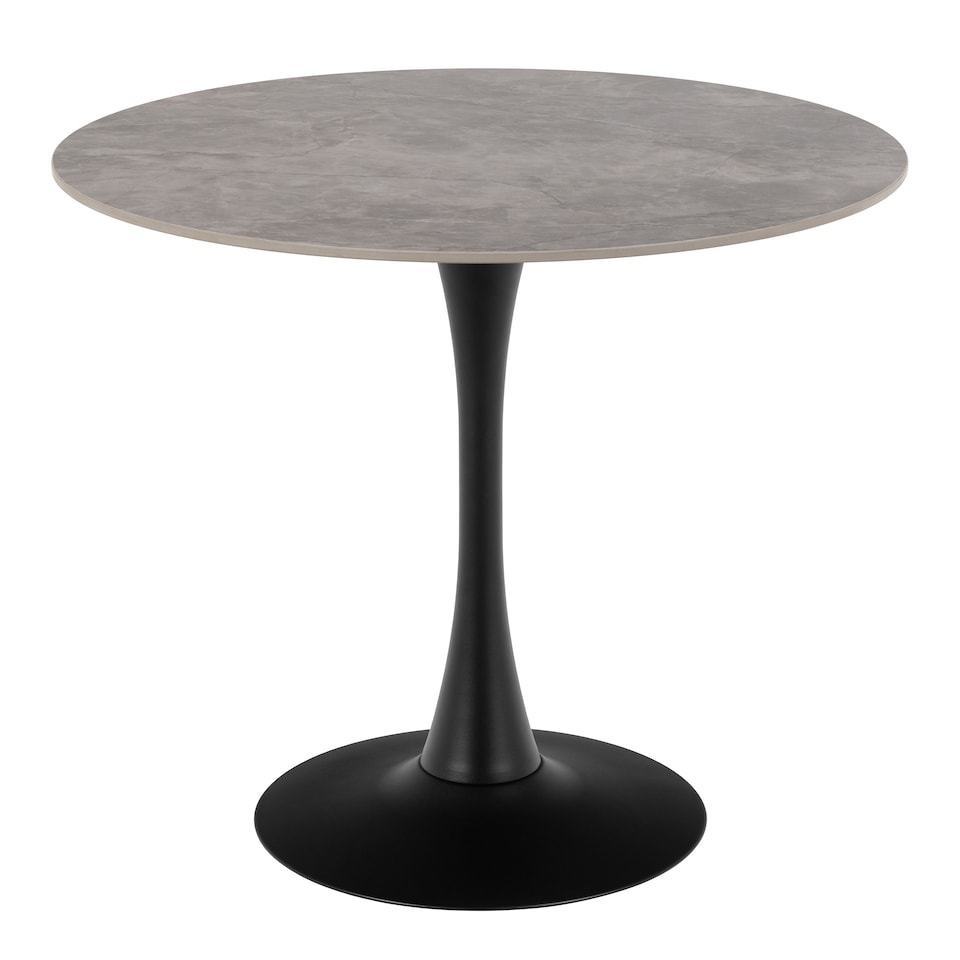 image 1 of Malta Ceramic Round Dining Table Grey and Black 90x75 cm