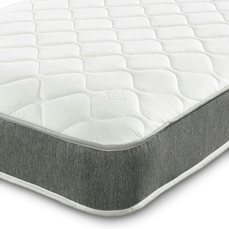 image 1 of 7-Inch Hybrid Sprung Mattress - Soft Firmness Deep Quilted Sleep Surface Grey | Double