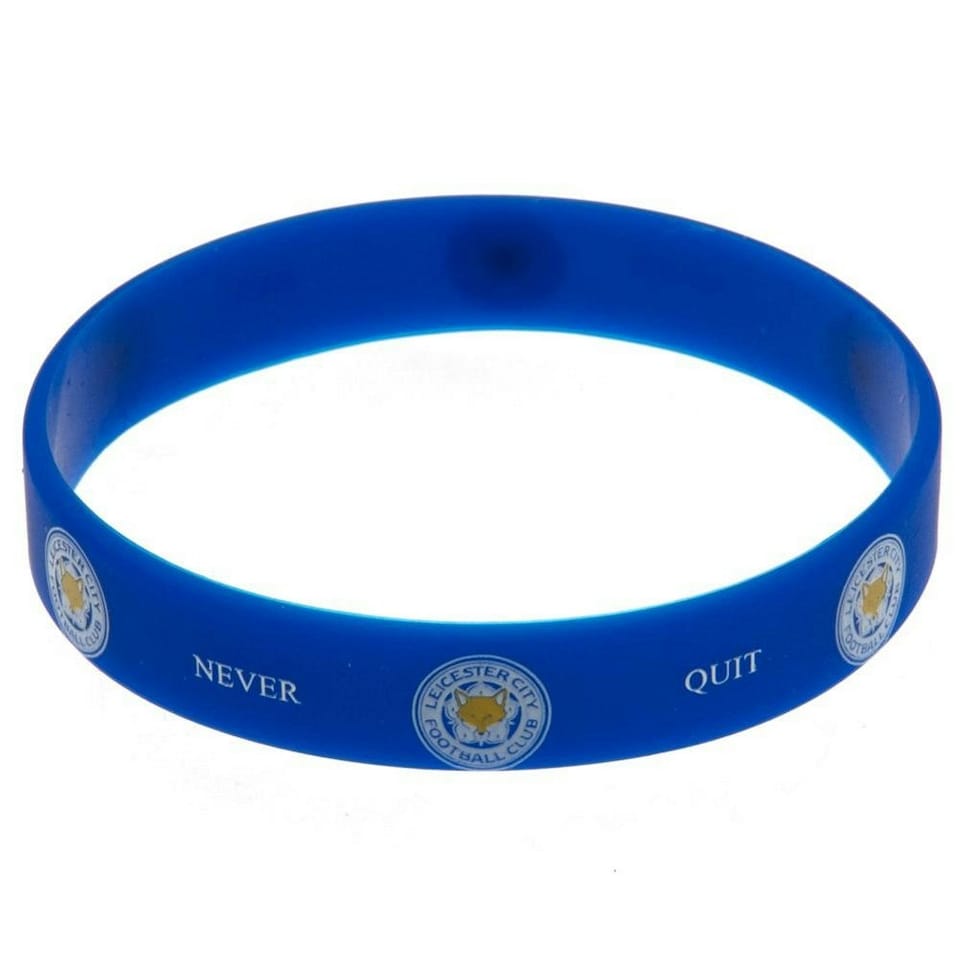 image 1 of Leicester City FC Crest Silicone Wristband - Blue/White - One Size