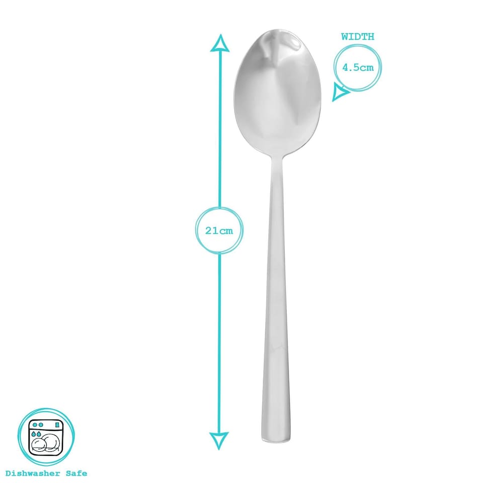 image 1 of Argon Tableware Tondo Stainless Steel Dessert Spoons - 21cm - Pack of 6