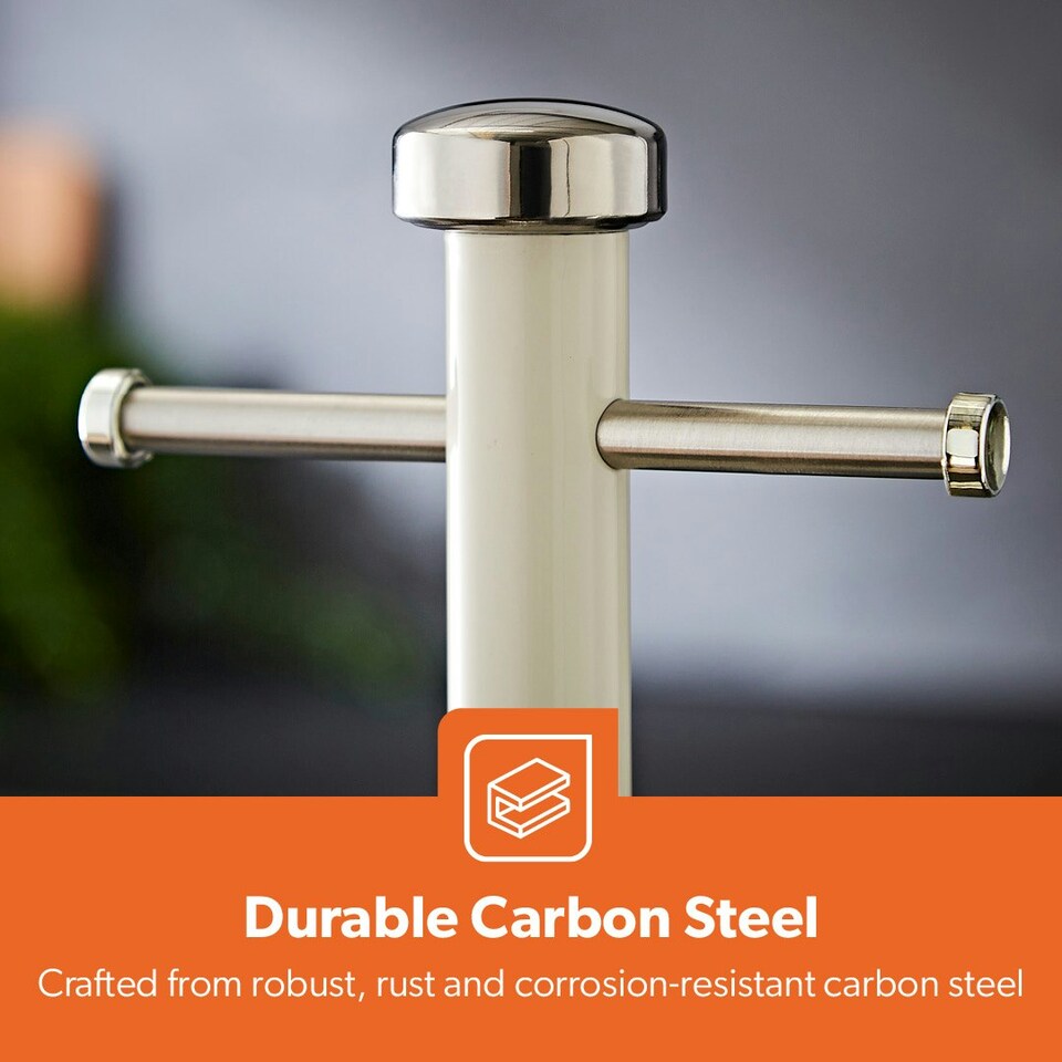 image 1 of GEEPAS Mug Tree and Towel Pole Set | Cream