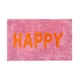 image 1 of Happy Slogan Colourful Bath Mat Non Slip - Soft & Absorbent Pink