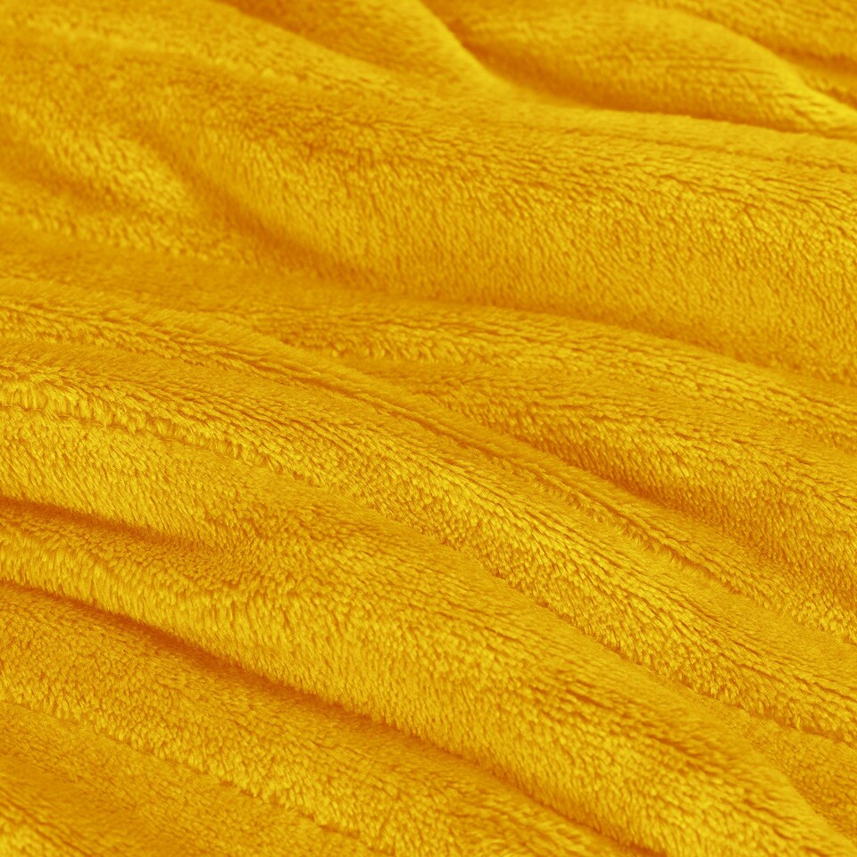 image 1 of Cosi Home Fleece & Sherpa Electric Heated Throw - Mustard