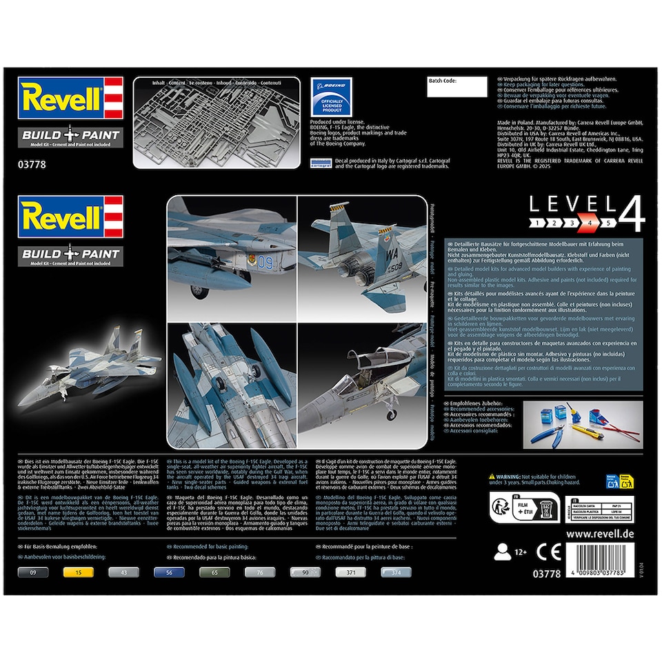 image 1 of Revell Boeing F-15C Eagle Military Aircraft Model Kit Scale 1-72