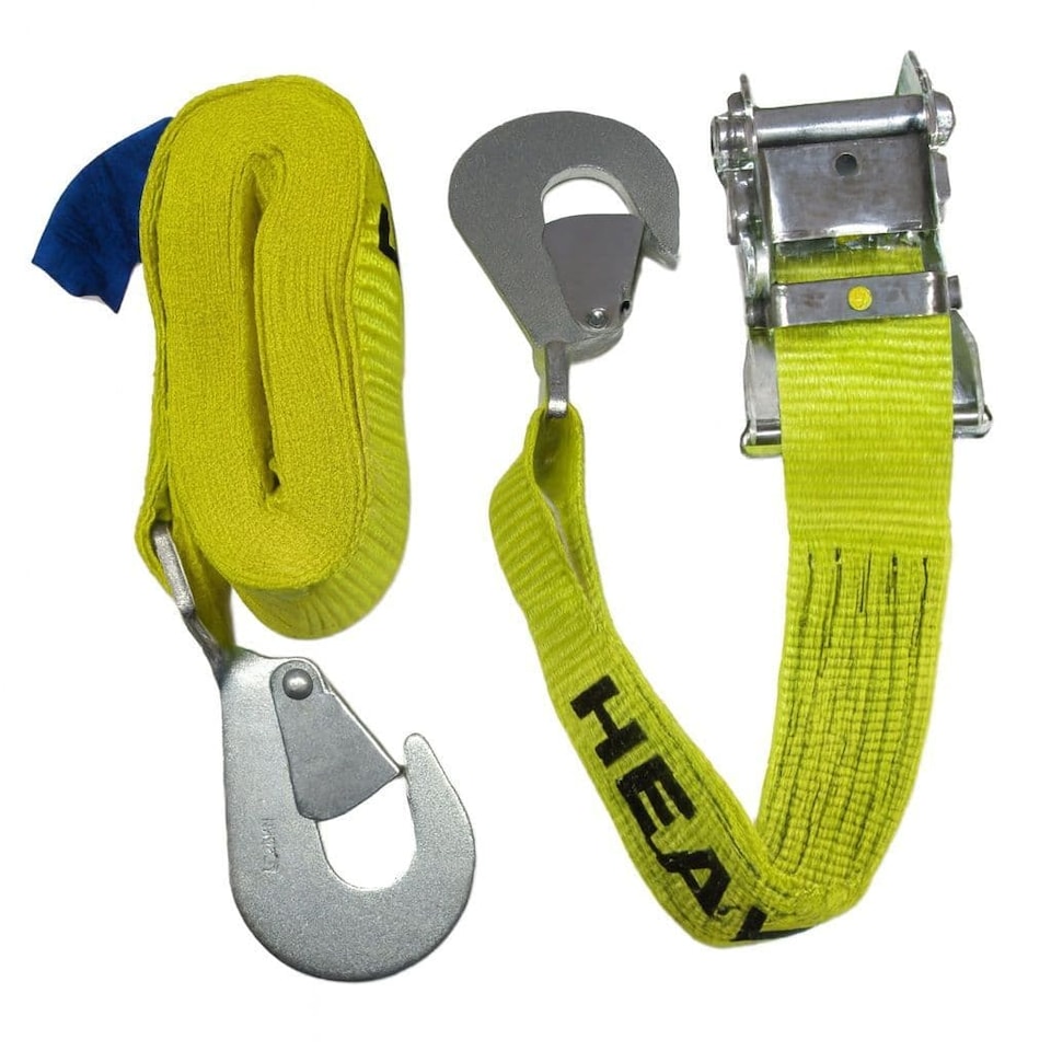 Fall Protection Ratchet Strap Twisted Snap Hooks 2T 10M - Pack of 1 (Flatbed Truck Trailer)