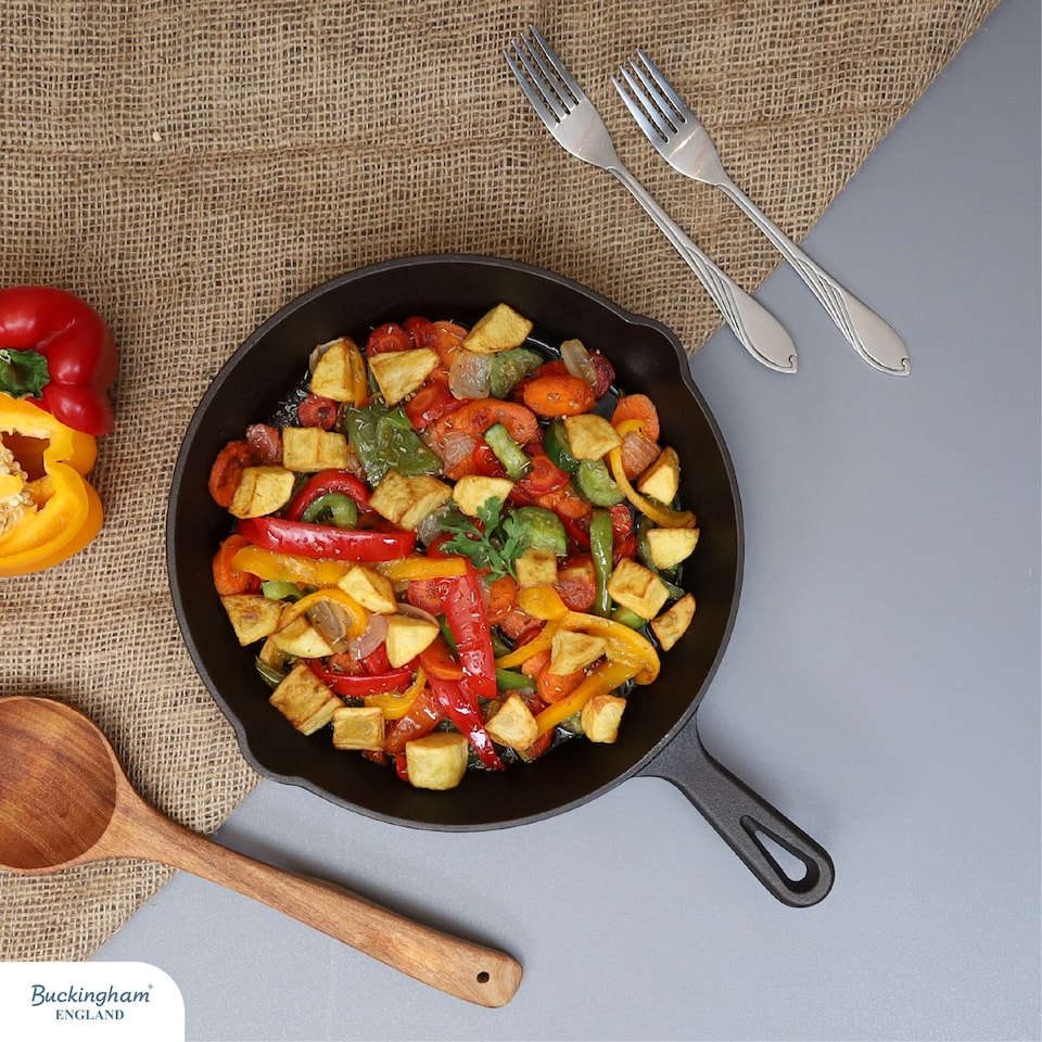 image 1 of Buckingham Pre-Seasoned Cast Iron Frying Pan 25 cm.