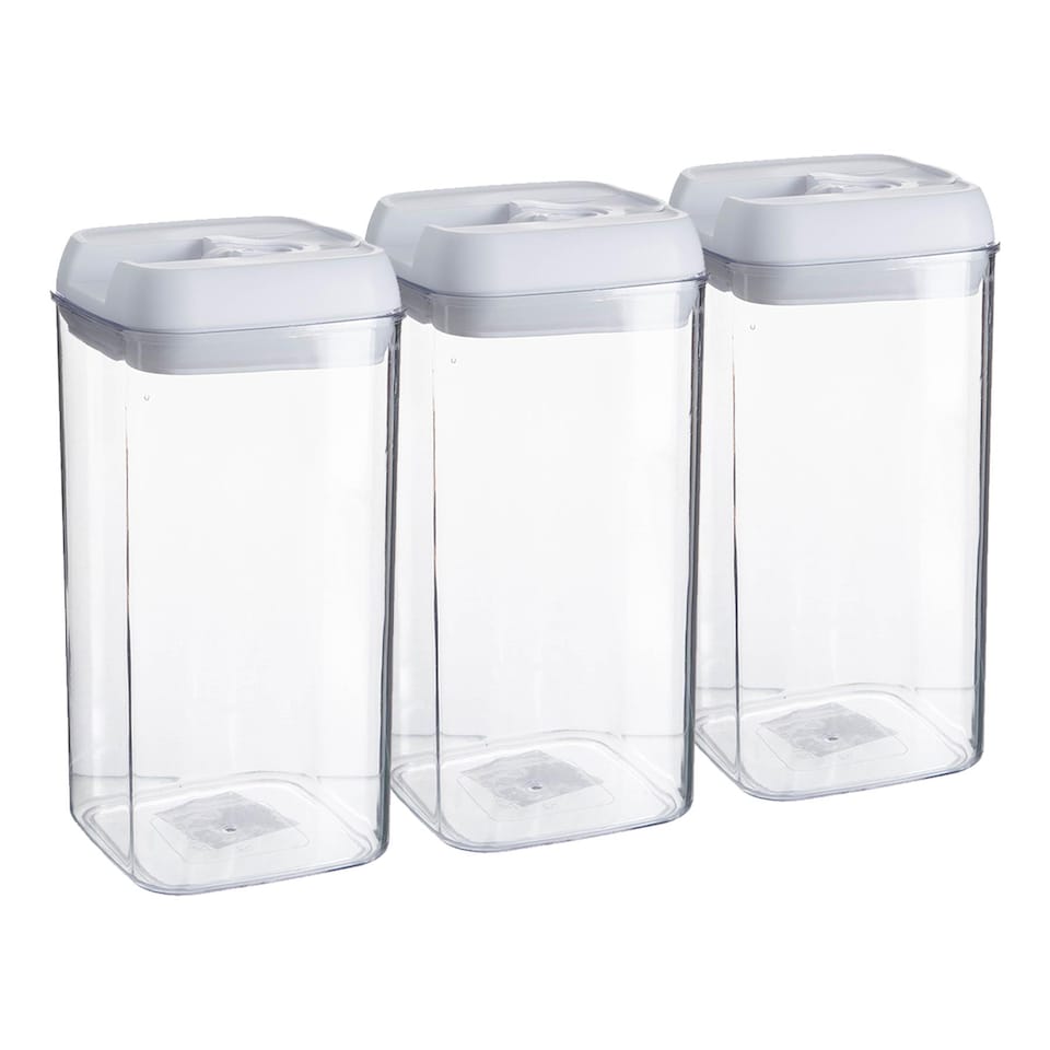 image 1 of Argon Tableware Flip Lock Plastic Food Storage Containers - 1.2 Litre - White - Pack of 3