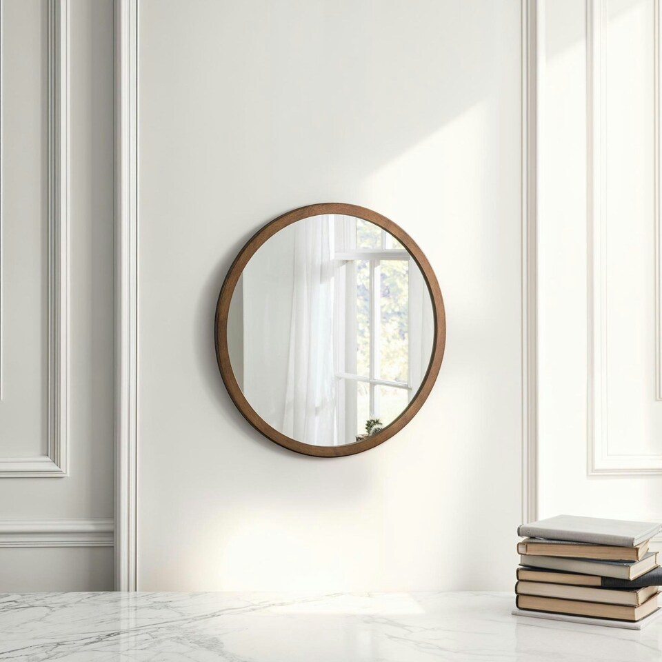 image 1 of Classic Round Contemporary Mirror Bronze Bronze | 50x50x2cm
