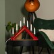 image 6 of 39cm Light up Red Wooden Christmas Candle Bridge with Silver Cups & 7 Warm White LEDs