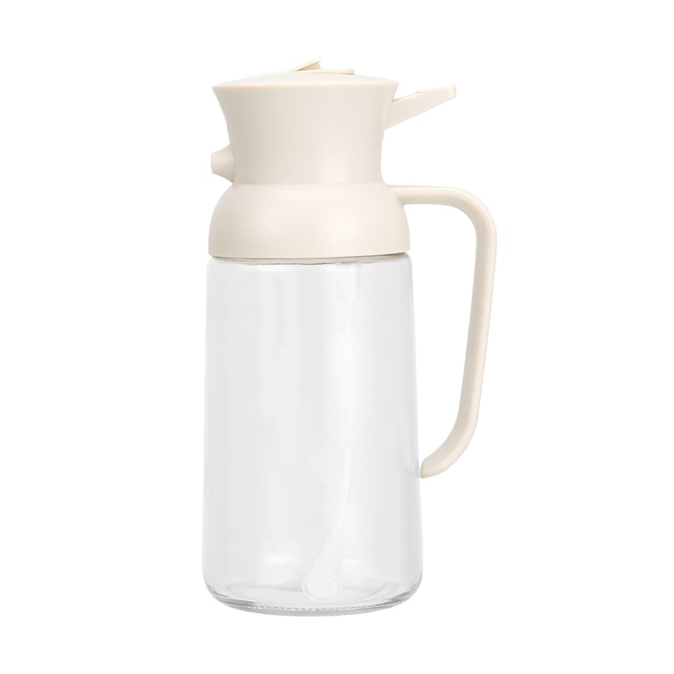image 1 of Living and Home 2-in-1 Glass Oil Sprayer & Dispenser,Beige,500ml | White | Beige