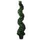 image 1 of 120cm Artificial Natural Boxwood Spiral Topiary