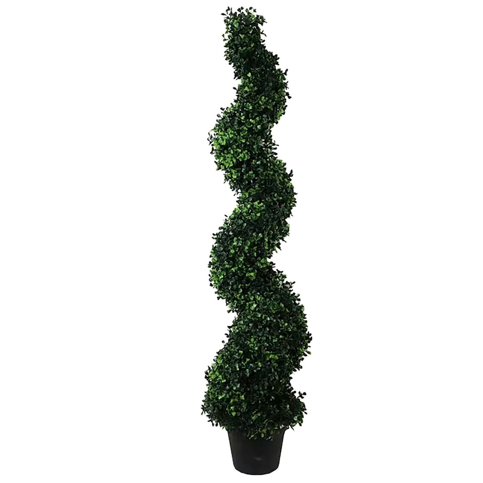 image 1 of 120cm Artificial Natural Boxwood Spiral Topiary