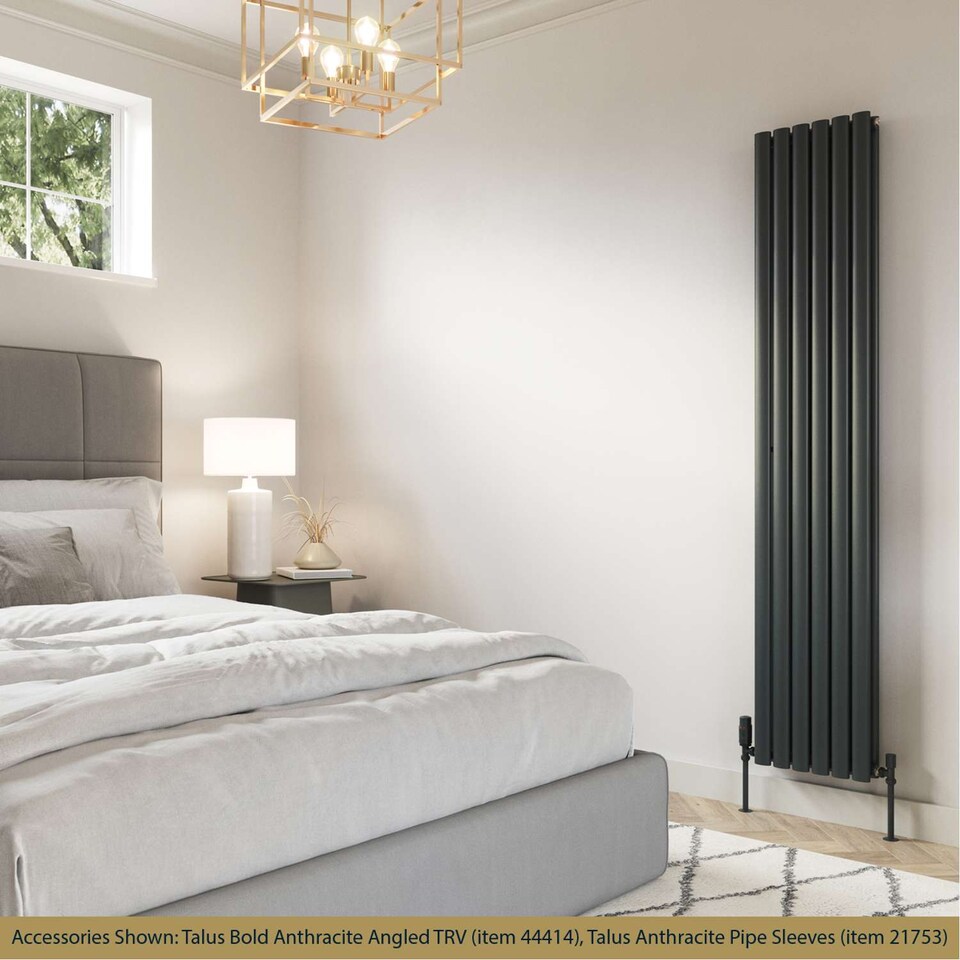 image 1 of Omeara - Anthracite Vertical Radiator H1800mm x W348mm Double Panel