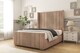 image 2 of Sloomy Hargrave Mink Naples Bed Frame With 50"  Upholstered Wingback Headboard 4'6 Double