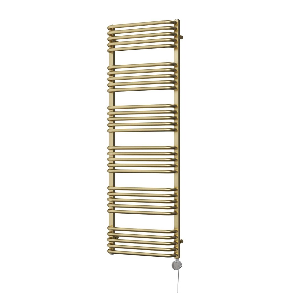 image 1 of Crossmoor - Brushed Gold Electric Towel Rail H1533mm x W500mm 800w Thermostatic