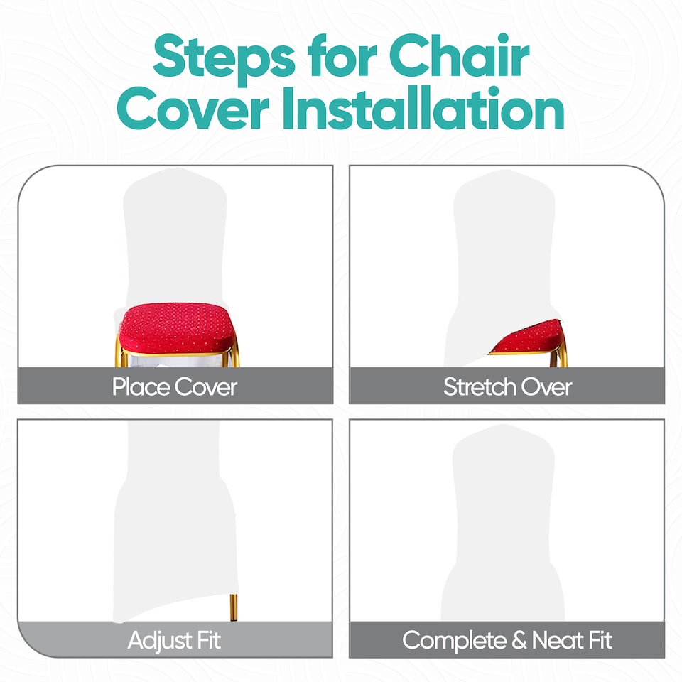 image 1 of 220GSM White Spandex Chair Cover Stretch Fabric, Premium Quality Slipcovers