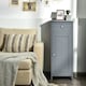 image 9 of COSTWAY Bathroom Storage Cabinet Wooden Cupboard Grey Grey