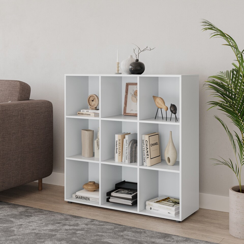 image 1 of 9-Cube Shelving Unit - Square | White | 1