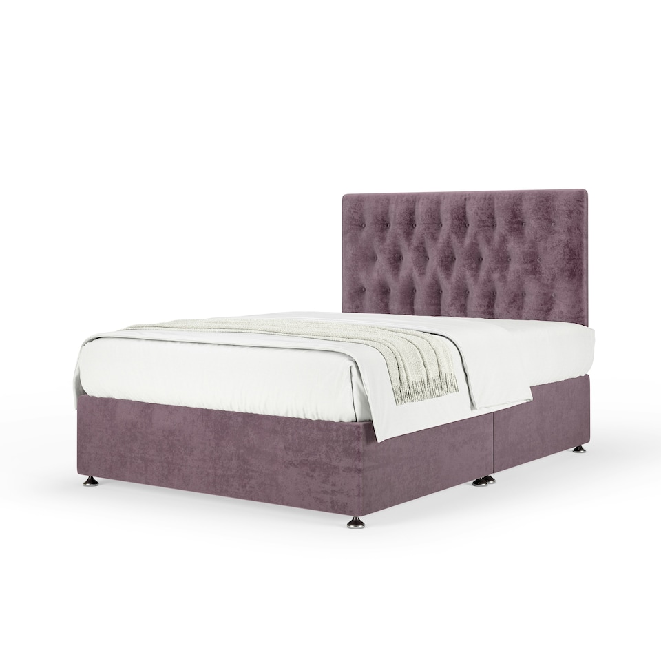 image 1 of Ortho Classic Orthopaedic Mauve Naples Velvet Divan Set And Lona Headboard Super King