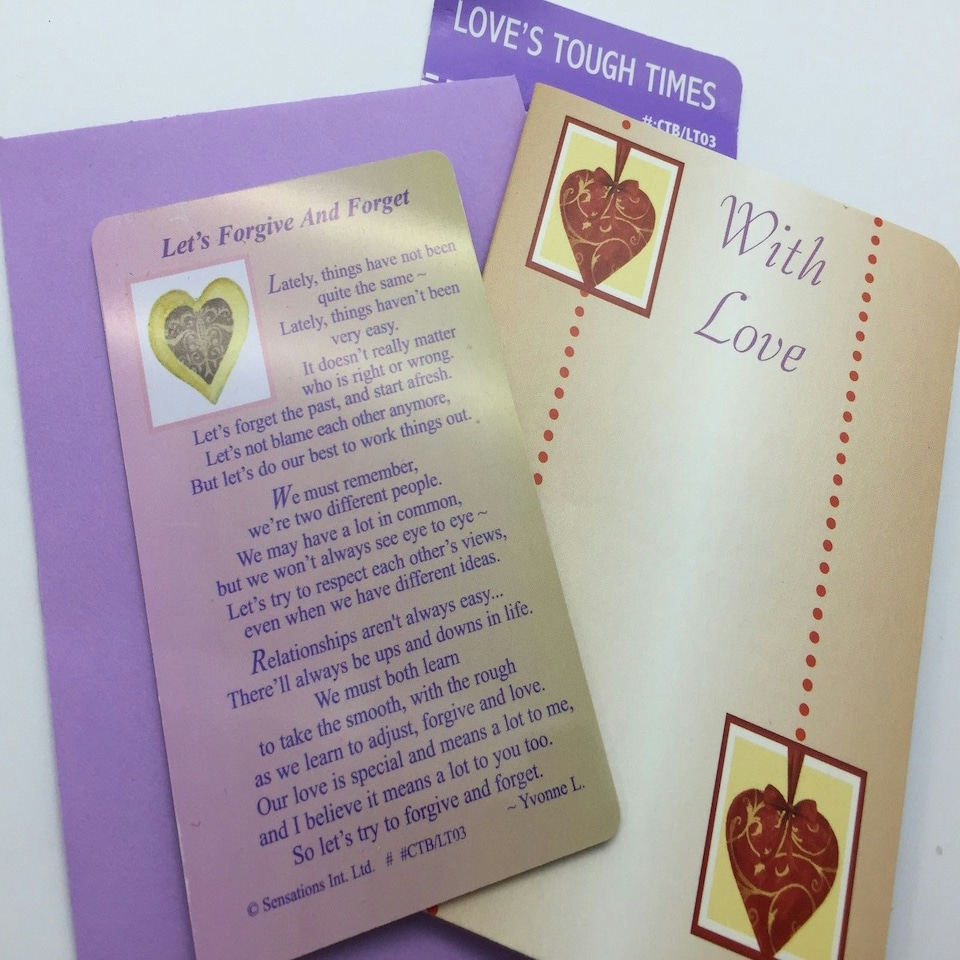 image 1 of let's Forgive and Forget Sentimental Keepsake Wallet / Purse Card Love's Tough Times