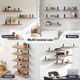 image 7 of Levede Floating Shelves Wood Wall Mounted Shelf Rustic Set of 5 Light Brown