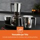 image 6 of GEEPAS 750W 3-in-1 Mixer Grinder | Stainless Steel Jars, Blades, Black