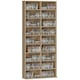 image 1 of HOMCOM 640 CD Storage Unit 360 DVD Storage Tower w/ 18 Compartments Natural | Brown | 78.5W x 24D x 175H cm