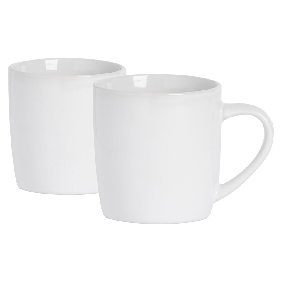 image 1 of Argon Tableware Coloured Coffee Mugs - 350ml - White - Pack of 2 | White | White | 2