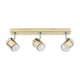 image 4 of ValueLights 3 Way Adjustable Chrome And Polished Gold Effect Straight Bar Ceiling Spotlight