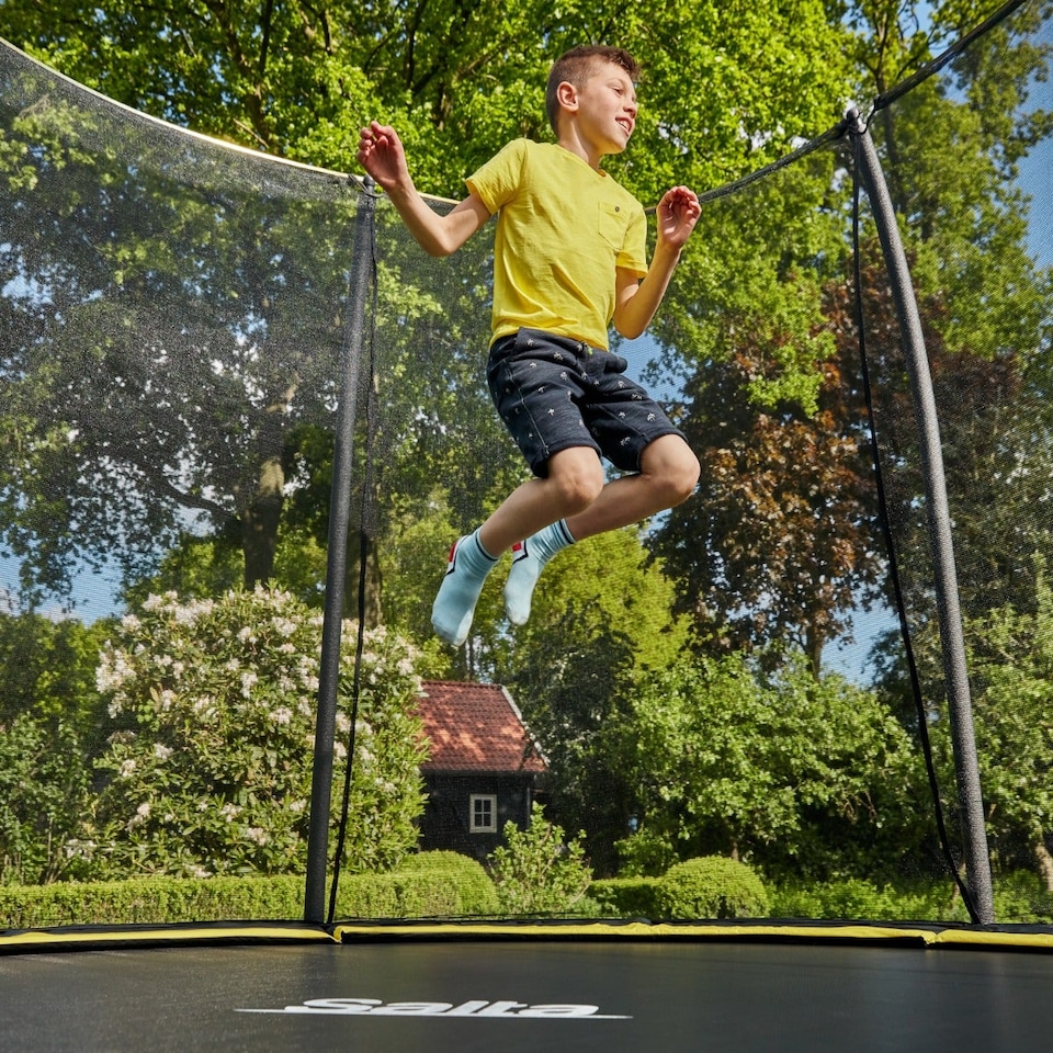 image 1 of 12ft Salta Black Round Comfort Edition Trampoline with Enclosure