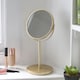 image 5 of Harbour Housewares Pedestal Mirror - 18.5cm x 34.5cm - Gold | Gold | Gold